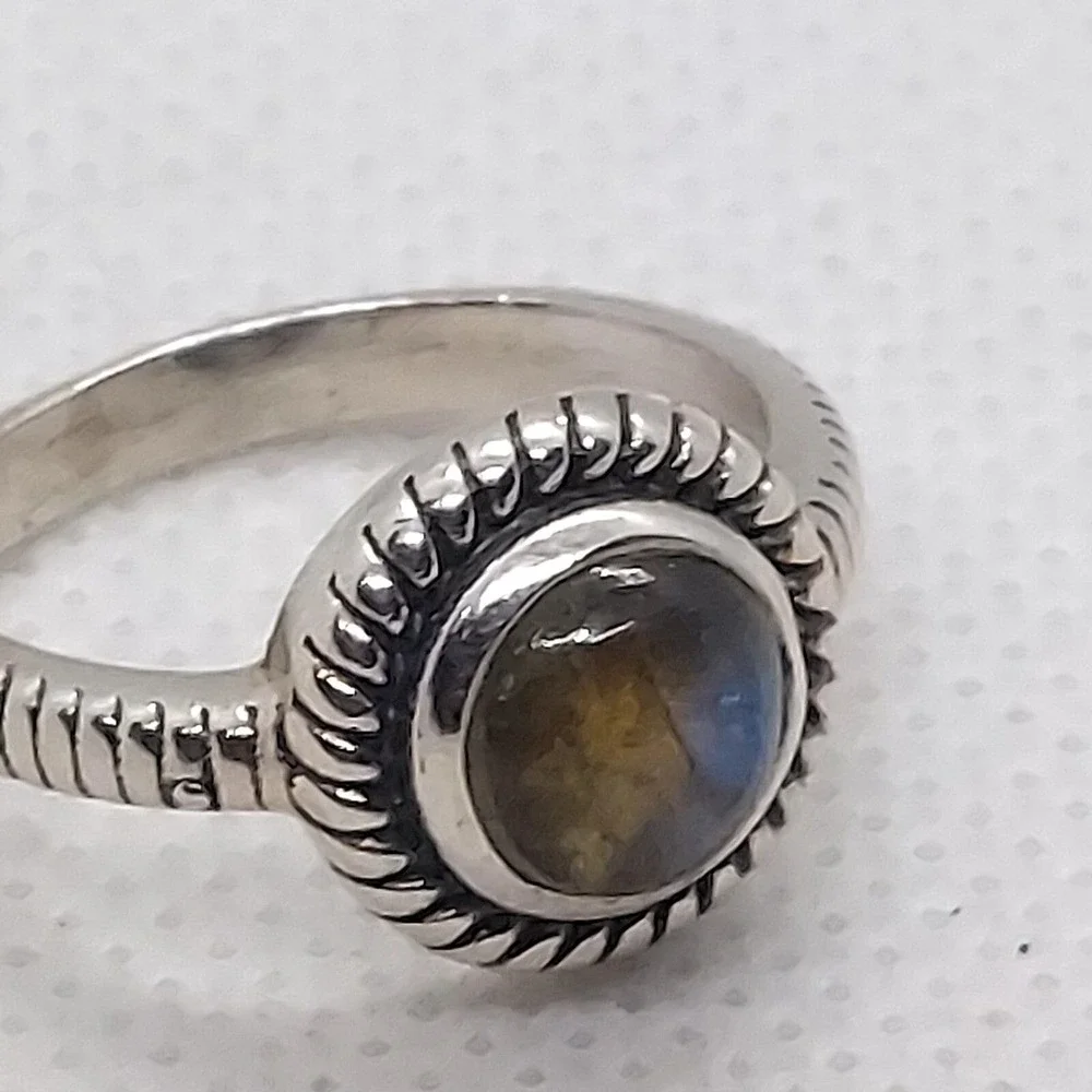 Labradorite Ring‎ 925 Sterling Silver size 7